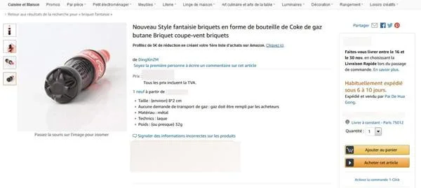 Accendino novità «Nouveau Style fantaisie briquets» — foto 2 dell'alert A12/1900/18