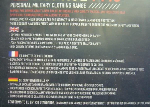 Occhiali Airsoft «NP Mesh Goggles» — foto 2 dell'alert A11/0024/19