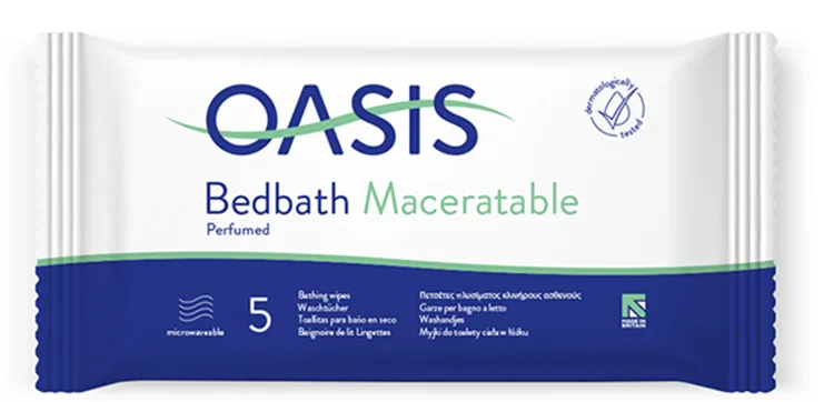 Salviette da bagno «Oasis Bedbath Maceratable Perfumed; Oasis Bedbath Maceratable Unperfumed» (Oasis)