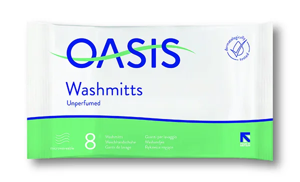 Guanto per la pulizia della pelle «Oasis Washmitts; Oasis Washmitts Unperfumed» — foto 2 dell'alert INFO/00094/22