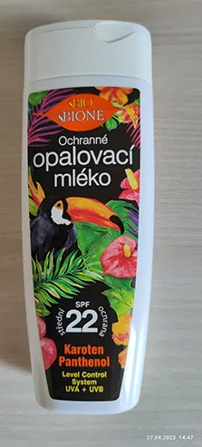 Protezione solare «Ochranné opalovací mléko, SPF 22 - střední ochrana» — foto 1 dell'alert A12/01343/23