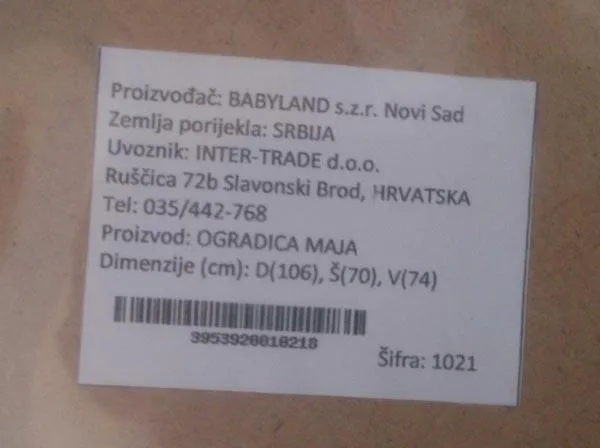 Box di gioco «OGRADICA MAJA ('Playpen May')» — foto 2 dell'alert A12/1672/16