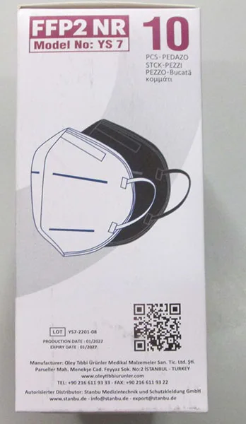 Maschera filtro antiparticolato «OLEY FFP2 NR» — foto 4 dell'alert A12/01639/22