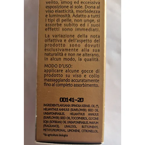 Olio per il viso «Olio di Argan» — foto 2 dell'alert SR/03590/25