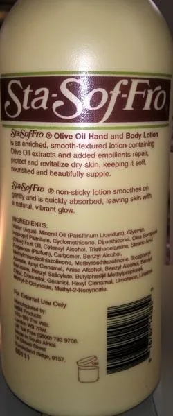 Prodotti per la cura della pelle «Olive Oil - Hand and Body Lotion» — foto 2 dell'alert A12/1539/17