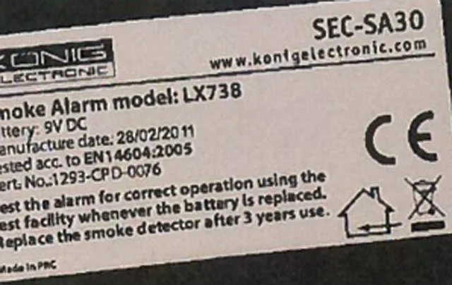 Allarme fumo «Optical Smoke Alarm» — foto 2 dell'alert A12/1881/12