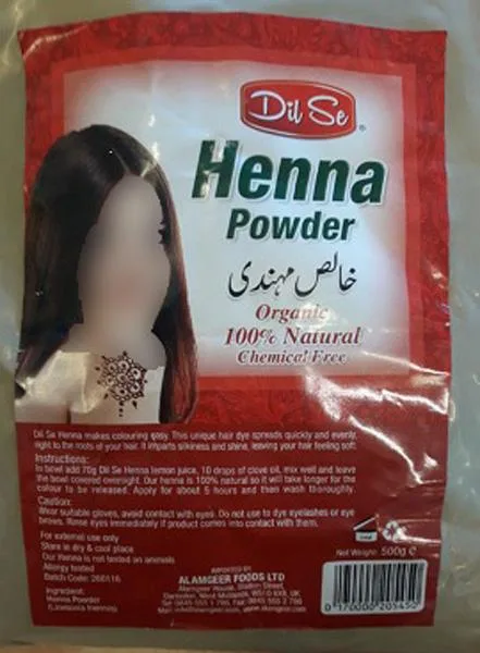 Polvere di henna «Organic Henna Powder» — foto 1 dell'alert A12/0465/19