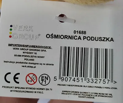 Giocattolo morbido «Osmiornica poduszka» — foto 2 dell'alert A11/00116/23