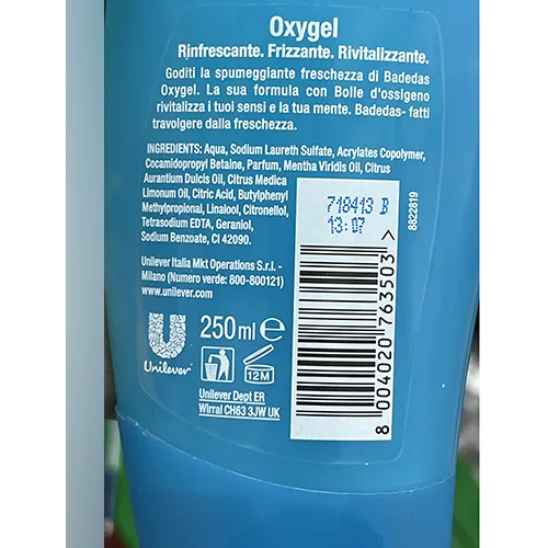 Schiuma doccia «Oxygel» — foto 3 dell'alert A12/01708/24