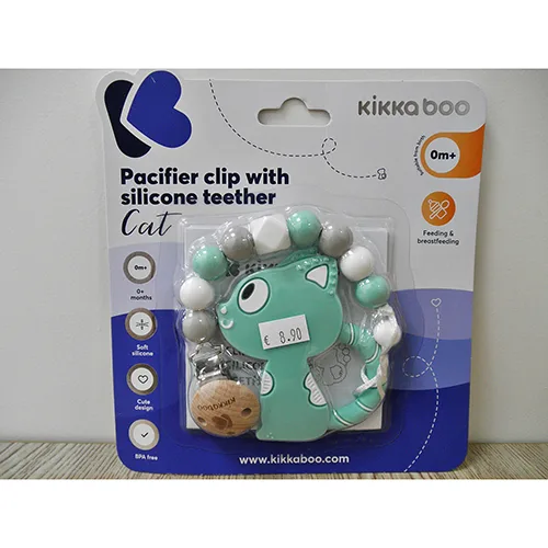 Portasucchietto «PACIFIER CLIP WITH SILICONE TEETHER» (Kikka boo)