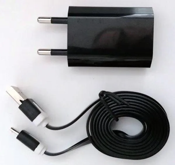 Set di caricabatterie USB «Pack Cable Data Flat+Travel Charger 1Amp USB Black» — foto 3 dell'alert A11/0069/19