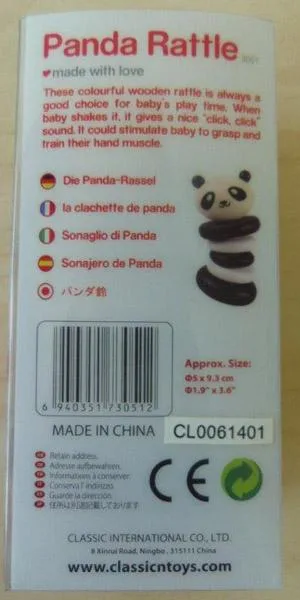 Sonaglio di legno «Panda Rattle» — foto 3 dell'alert A12/0867/18