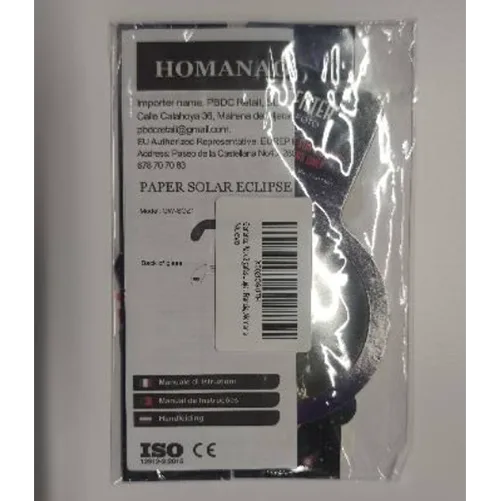 Occhiali da eclissi solare «Paper solar eclipse glasses» (HOMANAGE)