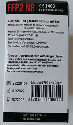 Maschera filtro antiparticolato «Particulate filtering respirator protective mask» — foto 4 dell'alert A12/00031/23