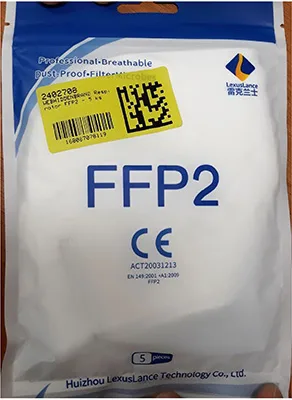 Maschera filtro particella «Particulate Respirator FFP2 Lexuslance» (Huizhou LexusLance Technology, LexusLance)