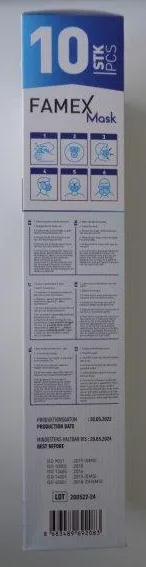 Maschera filtro antiparticolato «Partikelfiltrierende Halbmaske FFP2 Maske» — foto 2 dell'alert A12/01393/23