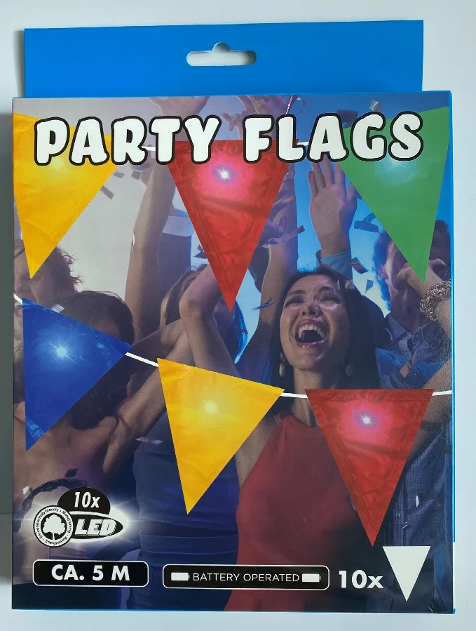 Catena di illuminazione a LED «Party Flags 10 x LED» — foto 1 dell'alert A12/01236/22