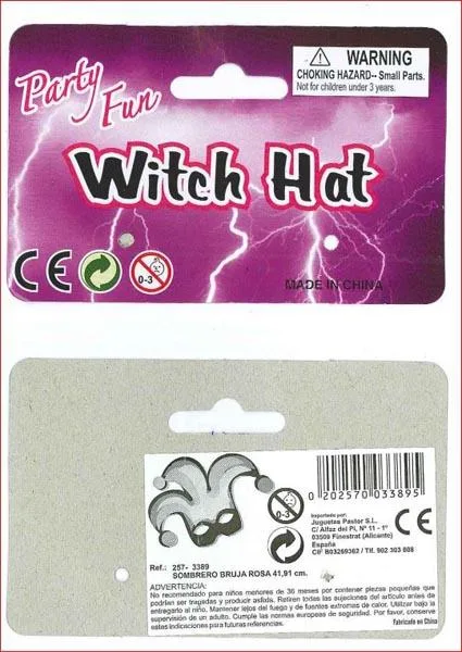 Cappello di fantasia «Party Fun Witch Hat» — foto 2 dell'alert A12/0791/17