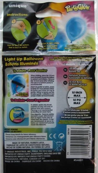 Palloncini a LED «Party Glow - Light Up Balloons» — foto 2 dell'alert A12/1168/16