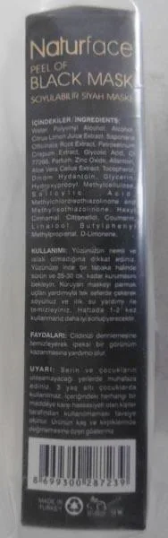 Maschera per il viso «Peel Of Black Mask Soyulabilir Siyah Maske» — foto 2 dell'alert A12/0792/18