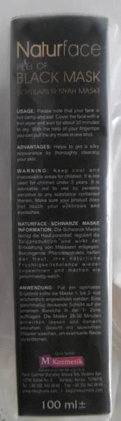 Maschera per il viso «Peel Of Black Mask Soyulabilir Siyah Maske» — foto 3 dell'alert A12/0792/18