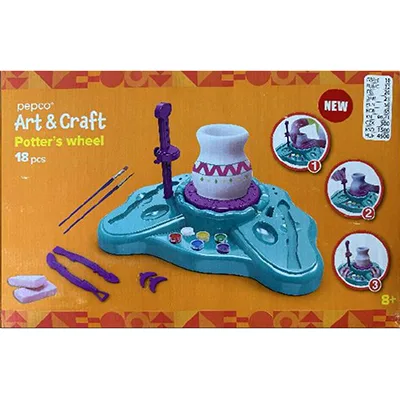Set di ruote in ceramica giocattolo «Pepco Art &amp; Craft Potter's Wheel 18pcs» (Pepco)