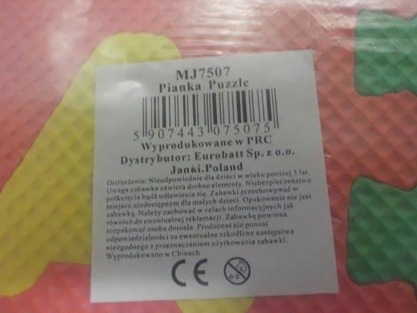 Tappetino puzzle per bambini «Pianka Puzzle/ Eva puzzle mats» — foto 2 dell'alert A12/0613/18