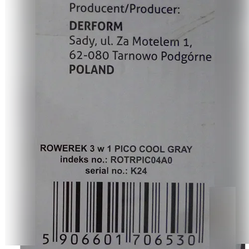 Triciclo giocattolo «PICO COOL GRAY» — foto 2 dell'alert SR/01778/26