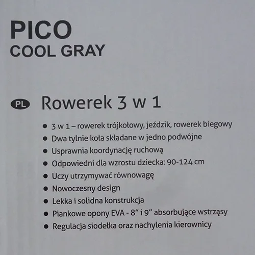 Triciclo giocattolo «PICO COOL GRAY» — foto 4 dell'alert SR/01778/26