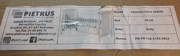 Lettino per bambini «PIETRUS» — foto 3 dell'alert A12/00103/23