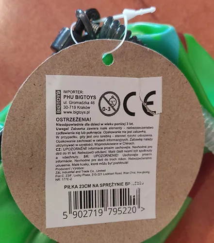 Palla di plastica «PILKA 23CM NA SPREZYNIE» — foto 3 dell'alert A12/01738/22