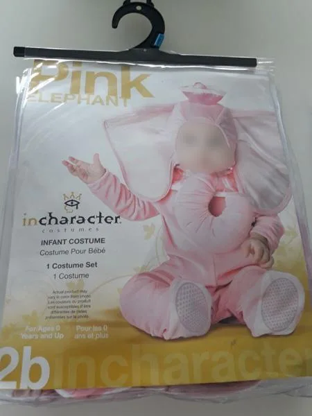 Costume fantasia-vestito per bambini «Pink Elephant - Infant Costume» (Incharacter)