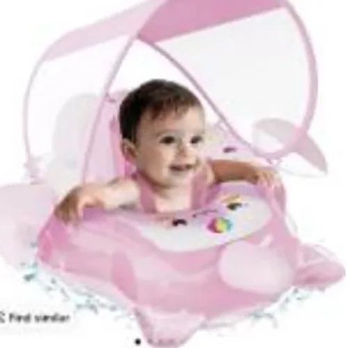 Sedile gonfiabile da bagno «Pink Unicorn Design Baby Swimming Float with Canopy»