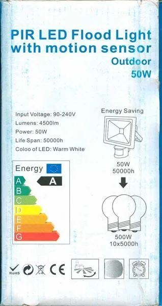 Proiettore a LED «PIR LED Flood Light with motion sensor Outdoor» — foto 2 dell'alert A12/0072/17