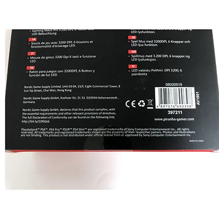 Mouse da gioco «Piranha gaming mouse M20» — foto 2 dell'alert A12/00177/24