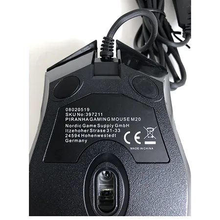 Mouse da gioco «Piranha gaming mouse M20» — foto 3 dell'alert A12/00177/24