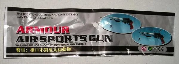 Pistola di plastica pneumatica – Armatura Air Sport — foto 2 dell'alert 0211/09