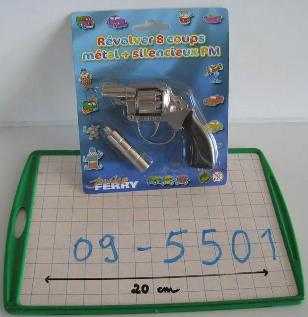 Pistola giocattolo – révolver 8 colpi di stato métal + silencieux PM (Ferry)