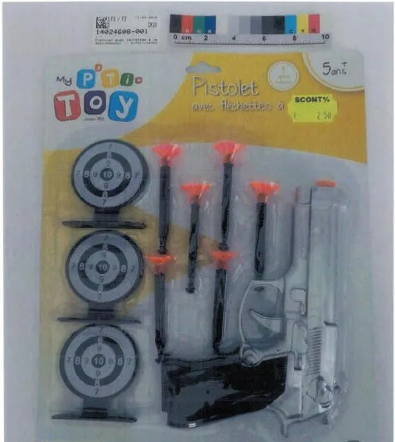 Set di armi giocattolo «"Pistolet avec flechettes a ventouse" (Gun with suction darts)» (My P'ti-Toy (FX Toys))
