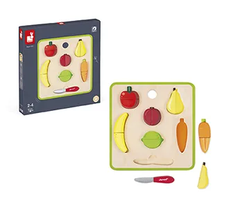 Puzzle magnetico «Plateau Chunky Fruits &amp; Légumes Green Market» (Janod)