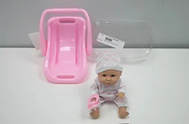 Bambola di plastica «Playset baby doll 21cm with car seat 23cm, pink» — foto 3 dell'alert A12/01613/23