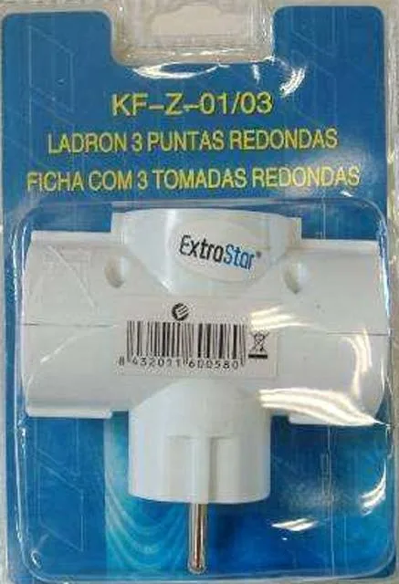 Plug "Ladron 3 Puntas Redondas/Ficha Com 3 Tomad (Extrastar)