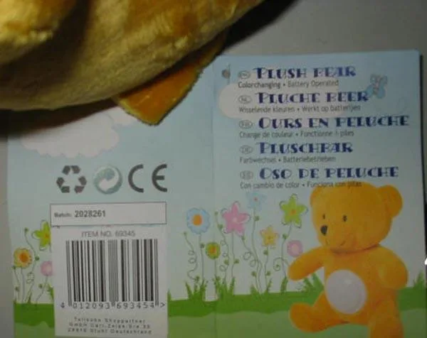 Peluche giocattolo con luce notturna «Plush Bear» — foto 3 dell'alert A12/0629/17