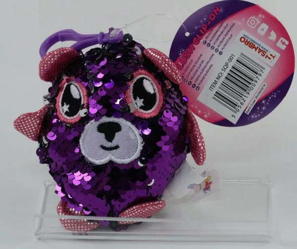 Giocattolo morbido con paillettes «Plush clip-on and Plush toy» (Glitter Palz, Sambro)