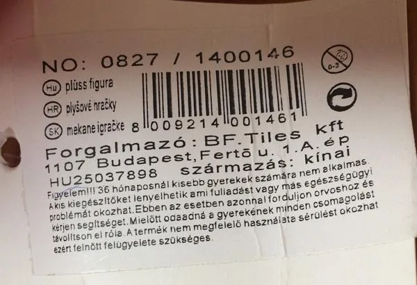 Giocattolo morbido «plüss figura» — foto 2 dell'alert A12/1446/18