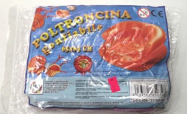 Poltrona gonfiabile in plastica «Poltroncina Gonfiabile (Inflatable armchair)» (Pamax)