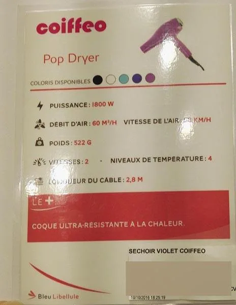 Asciugacapelli «Pop Dryer» — foto 2 dell'alert A12/1847/17