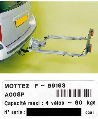 Portabiciclette montato sul retro — foto 2 dell'alert 1447/08