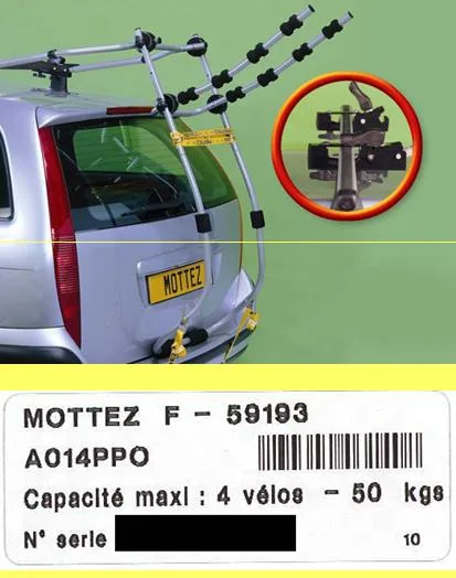 Portabiciclette montato sul retro (MOTTEZ)