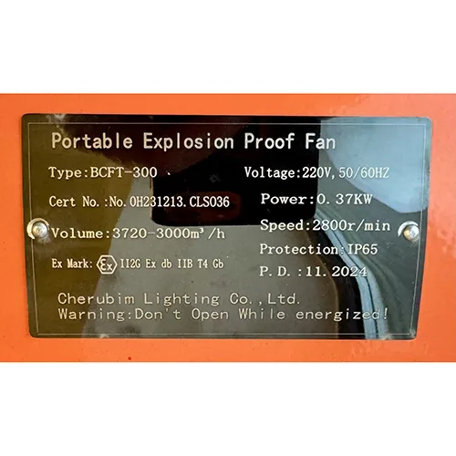 Ventilatore a prova di esplosione «Portable Explosion Proof Fan» (CHERUBIM)